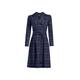 Women's Green / Blue / Grey Annabel Tartan Double-Breasted Dress With Pleated Back | Medium | Rumour London