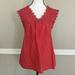J. Crew Tops | J. Crew Eyelet Cut-Out Sleeveless V-Neck Coral Pink Baby Doll Women's Sz Xs Top | Color: Pink | Size: Xs