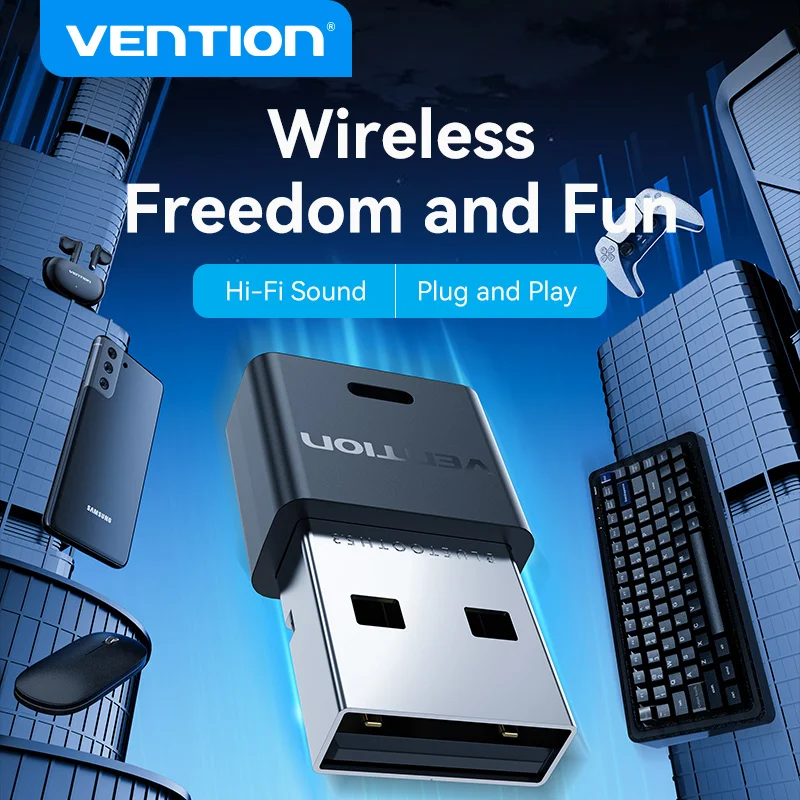 Vention USB Bluetooth 5.0 5.3 Dongle-Adapter für Airpods PC-Drucker Lautsprecher Maus Musikempfänger Sender aptx-Adapter Image
