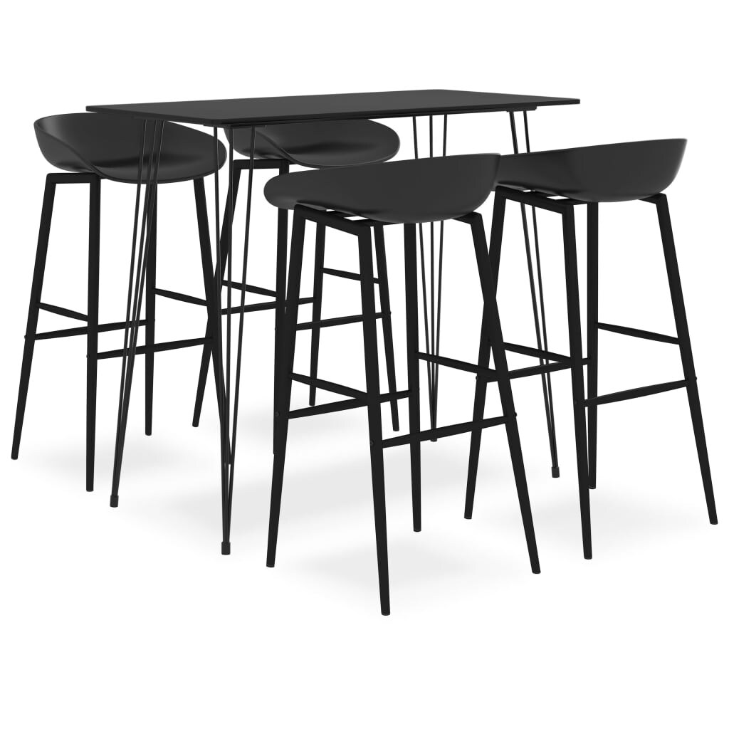 vidaXL 5-tlg. Bar-Set Schwarz Image
