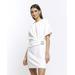 White Wrap Buckle T-shirt Mini Dress - White - River Island Dresses