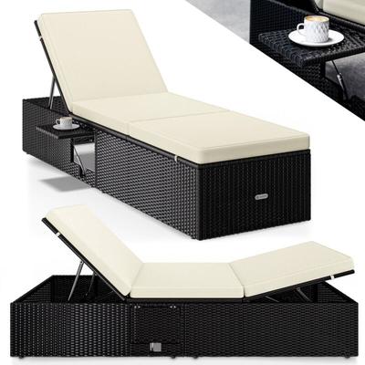 Casaria - Sonnenliege mit Klapptisch Wetterfest 7cm Auflagen Gartenliegen 400kg Belastbar 7-fach Image