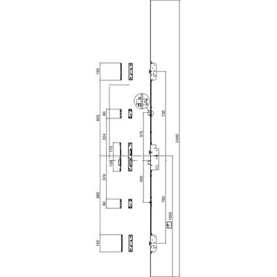 Maco - Haustürschloss Mehrfachverriegelung z-tf pt mf - Türschloss dm 45, ffh 1950-2400 mit 2 Image