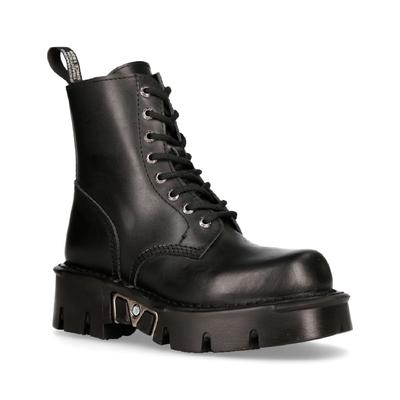 New Rock Unisex Schwarze Gothic-Militär-Bikerstiefel - MILI084N-S3