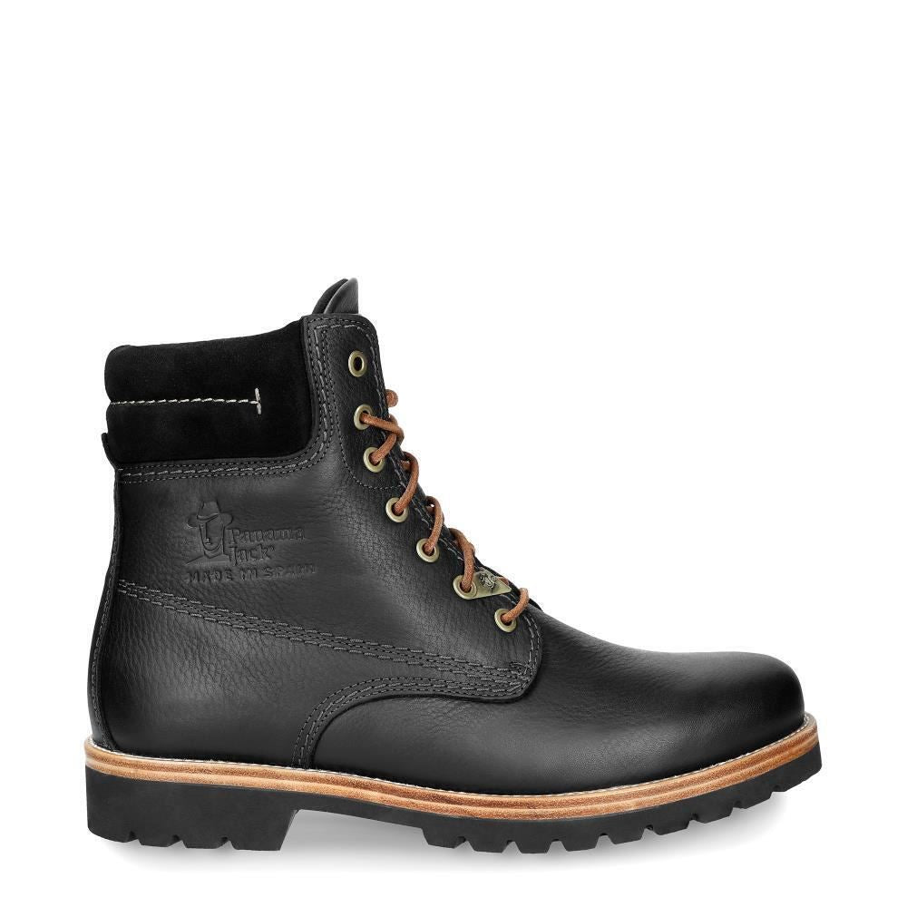 Panama Jack 03 C27 Herrenstiefel, schwarze wasserdichte Lederschnürsenkel, Wander-Knöchel-Chukka