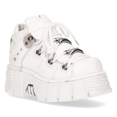 New Rock Gothic-Stiefeletten aus weißem Leder - 106N-S8 Image