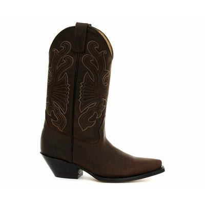 Grinders Western-Cowboystiefel aus braunem Leder – Buffalo