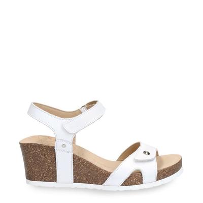 Damen-Sandalen „Julia B1“ aus weißem Leder mit Keilabsatz Image