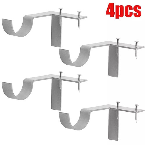 2/3/4 stücke gardinenstange halterung kein bohren gardinenstange halter holz fenster rahmen Image