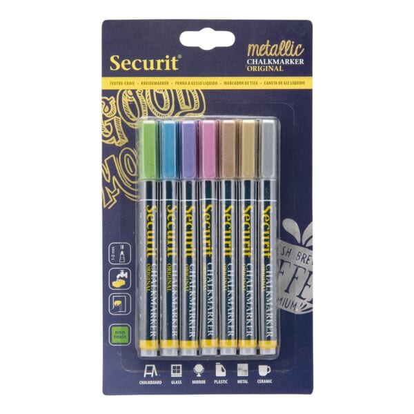 Securit 7er-Set Kreidestifte »CHALKMARKERS Metallic« 1-2 mm Rundspitze grün Image