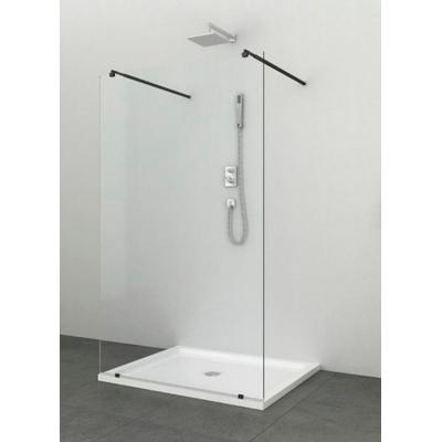 Walk-in-Dusche SANOTECHNIK "Freedom I Black", schwarz, B:147cm H:195cm, Duschwände
