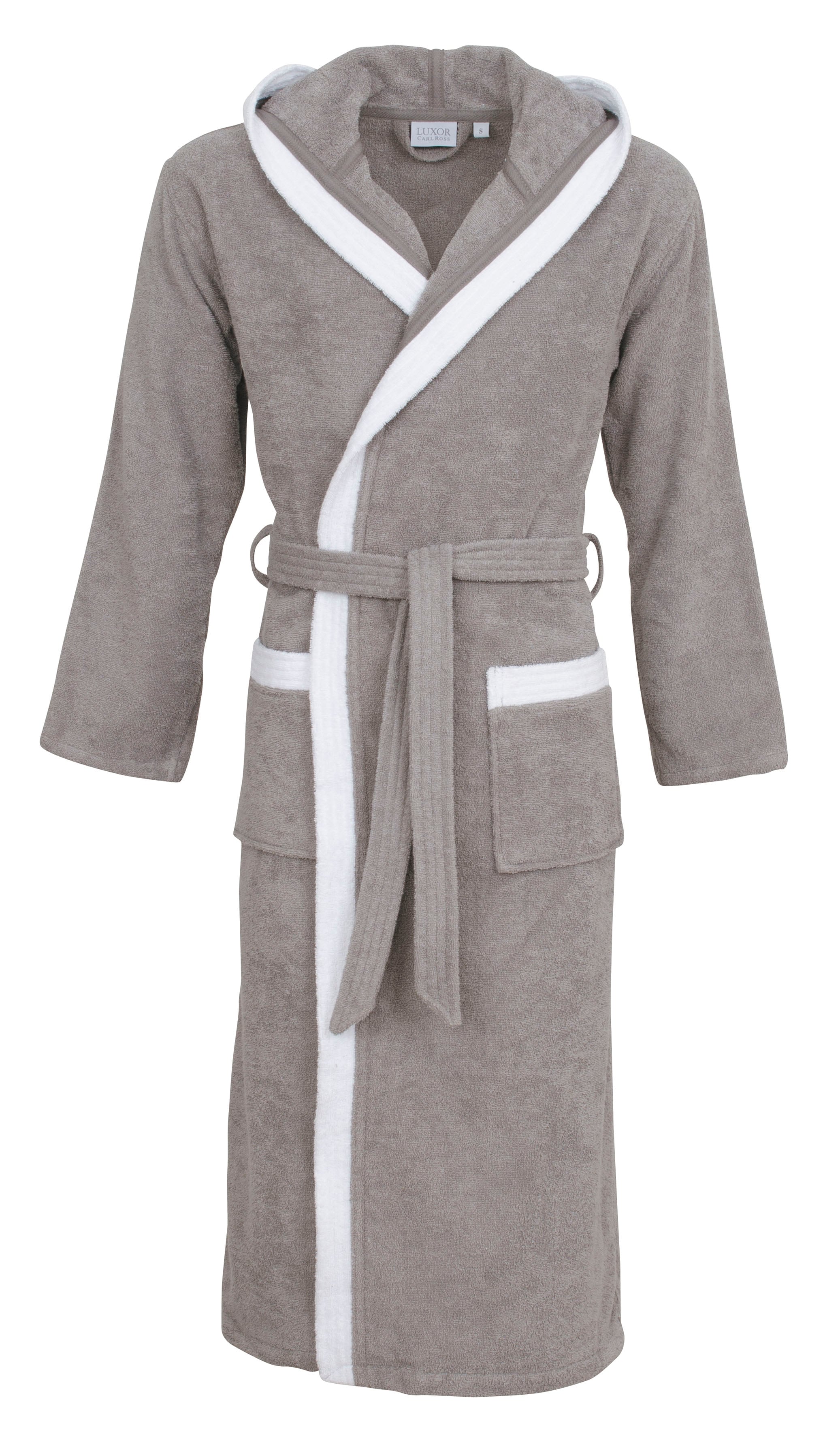 Unisex-Bademantel CARL ROSS "40300" Gr. XL, weiß (platin, weiß), XL, Walkfrottier, Hausmäntel, Midilänge Image