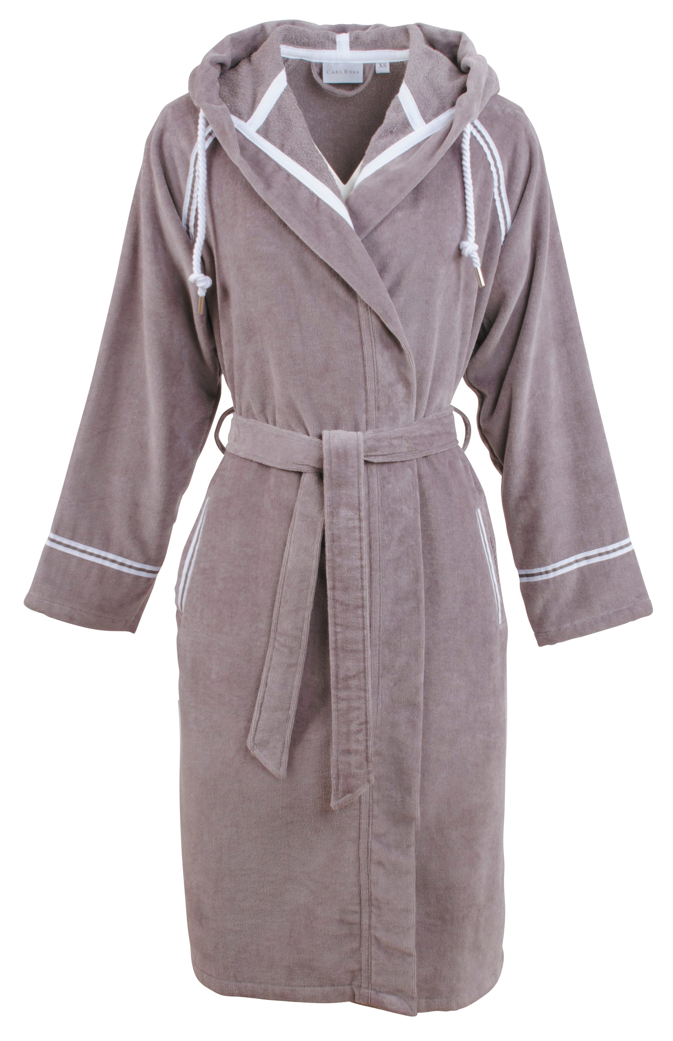 Unisex-Bademantel CARL ROSS "438310" Gr. XS, weiß (platin, weiß), XS, Velours, Hausmäntel, Midilänge Image
