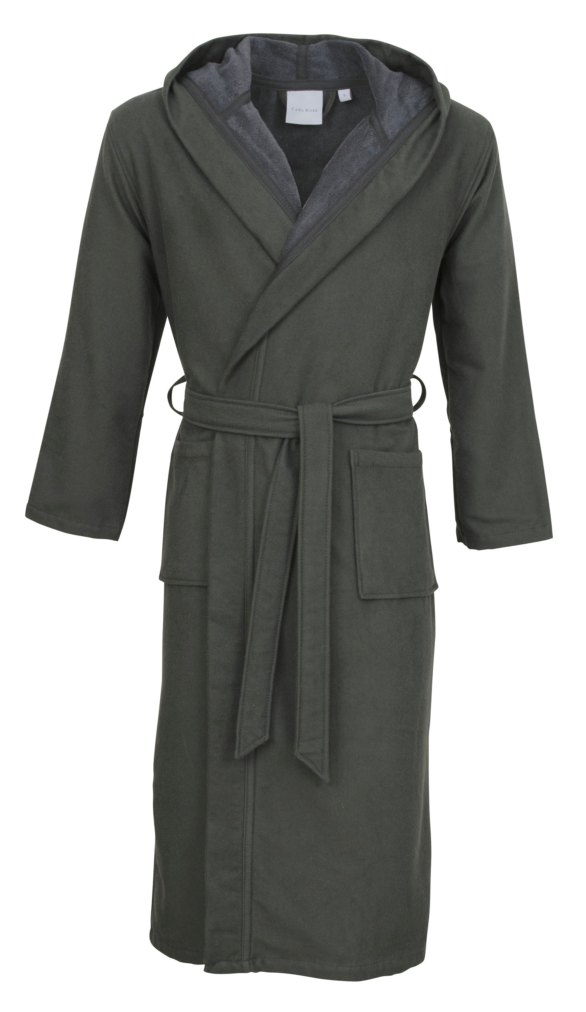 Unisex-Bademantel CARL ROSS "35300" Gr. XXL, grau (graphite), XXL, Baumwoll-Mix, Hausmäntel, besonders pflegeleicht Image