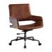 A&J Homes Studio Office Chair, Vintage Top Grain Leather 37.5 H x 23.6 W x 24.4 D in brownUpholstered/Metal in Cocoa | 23.6" W X 24.4" D | Wayfair