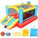DreamDwell Home 12.3'x8.8' Inflatable Bounce House w/ Blower Indoor/Outdoor Playhouse w/ 2 Slides in Blue/Red/Yellow | Wayfair
