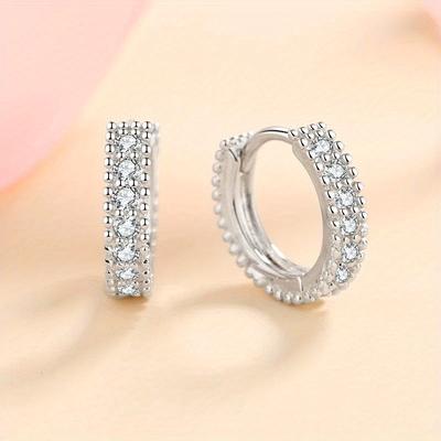 Unique Moissanite Hoop Earing S925 Sterling Silver...