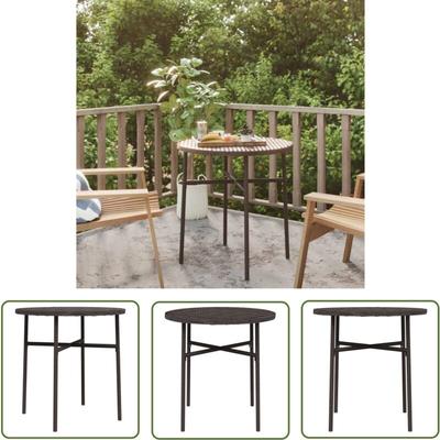 The Living Store Beistelltisch Braun 45 cm Poly Rattan - Gartentisch - Rundes Bistrotisch - Outdoor Image
