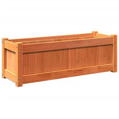 Pflanzkübel Wachsbraun 90x31x31 cm Massivholz Kiefer Vidaxl Image