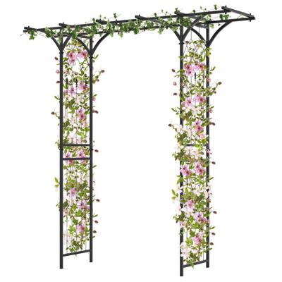 Costway 6.8 Feet Garden Arbor with Trellises for Climbing Plant Vine Rose