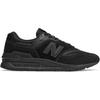 Sneaker NEW BALANCE "CM997", Gr. 42,5, schwarz (schwarz, schwarz), Leder, Textil, sportlich, Schuhe