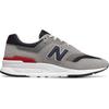 Sneaker NEW BALANCE "CM997", Gr. 42,5, grau (grau, navy), Leder, Textil, sportlich, Schuhe
