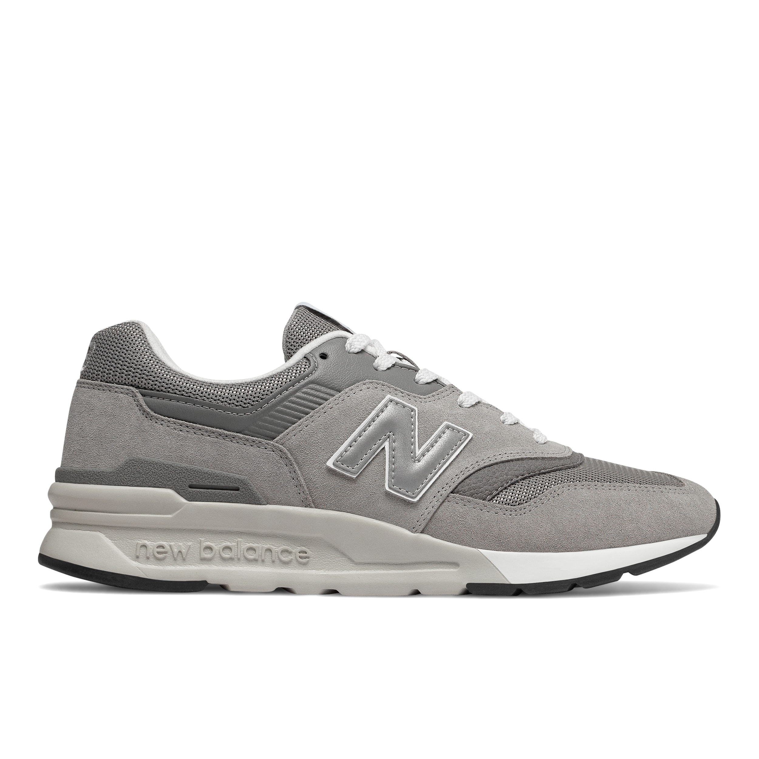 Sneaker NEW BALANCE "997H", Damen, Gr. 46,5, grau, Leder, Textil, Schuhe Sneaker