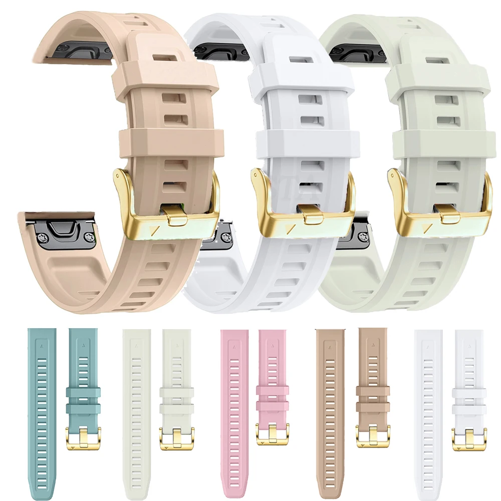 20mm Champagner Gold Schnalle Smart Watch Armband für Garmin Fenix 7s 6s Epix Gen Pro 2(42mm) s70quickfit Silikon Armband Armband Image