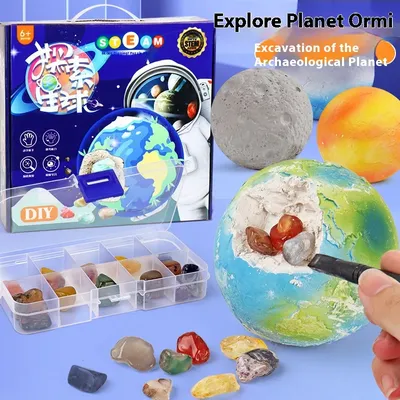 Planet archäo logische Ausgrabung Tischs piele Kinder DIY handgemachte Graben Edelsteine Desktop-Spiele Puzzle Schätze Blind Box