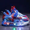 Disney Boys 'LED Schuhe Herbst Kinder Mesh Casual Sportschuhe Cartoon atmungsaktive hellblaue Schuhe Turnschuhe Größe 27-37