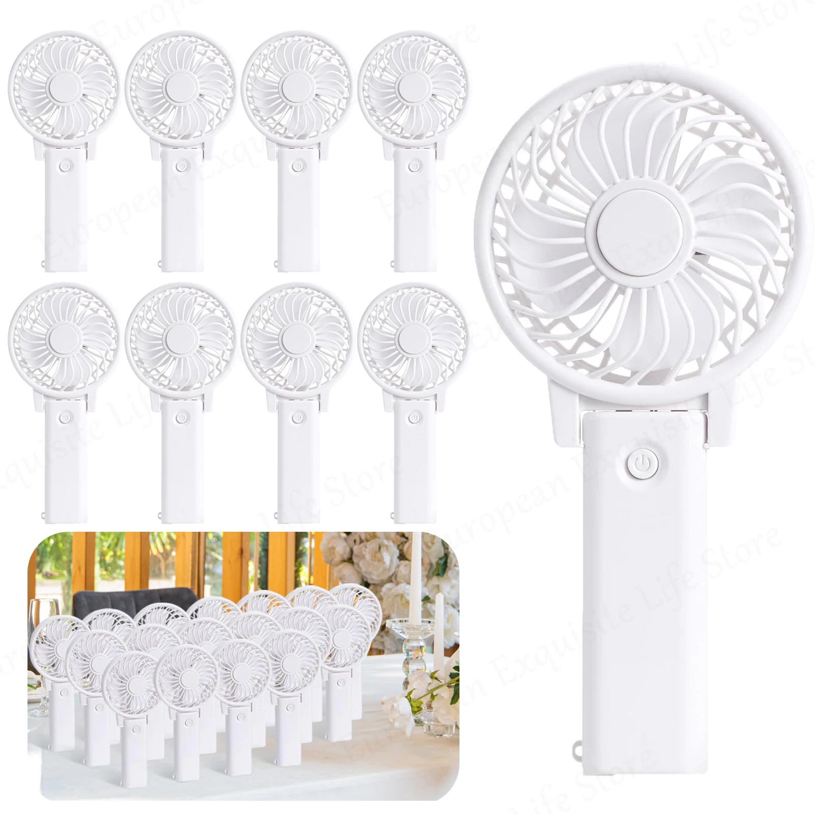 10–100 Stück tragbarer Handventilator, große Hochzeitsfächer, persönlicher Handventilator, tragbare Mini-Ventilatoren für Hochzeit, Junggesellenabschied Image