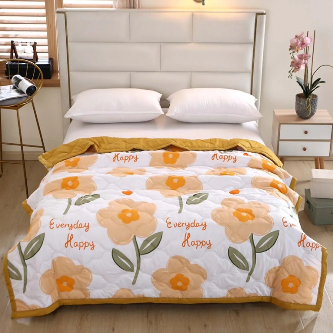 Un noyau de couette lavé, une couette imprimée en laine moulue, peut être lavé par la machine à laver, des produits de lit pour la maison, un noyau de couette simple et double