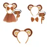 Set costumi da scimmia animale Scimmia orecchio Fascia per capelli Coda Costume Halloween Festa per
