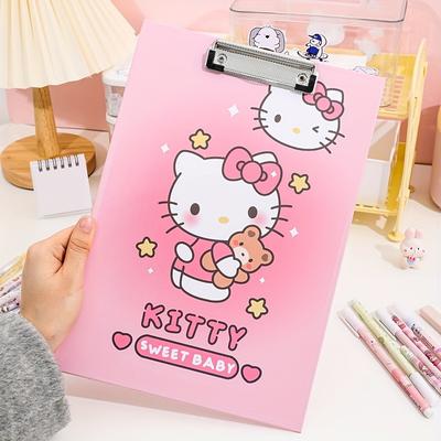 1pc Hello Kitty Kuroomi Thick A4 Clipboard Folder Office Hardboard Clip Drawing Board Test Paper Clip Paperboard