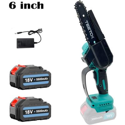 Elektro-Kettensägen, 6-Zoll-Mini-Kaltkettensäge + 2 x 5,5-A-Akku + Ladegerät ,Kompatibel mit Image