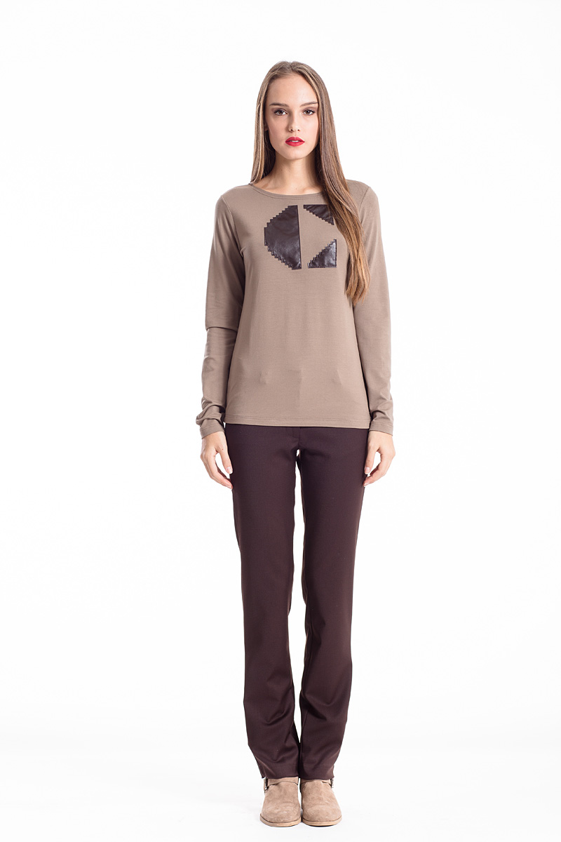 C' Logo Langarm-Top camel Image