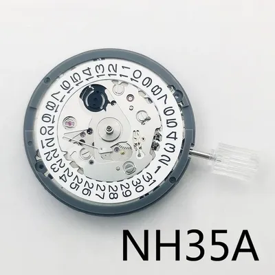 NH35A Premium Mechanical Movement NH35 White Date wheel 24 Jewels Automatic Self-winding High