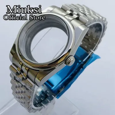 Miuksi 36mm/39mm polishing watch case sapphire glass fit NH35 NH36 ETA2824 2836 Mingzhu DG2813 3804 Miyota8215 PT5000 movement