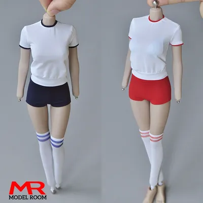 1/6 Scale Girl Student School Sprots Clothes Shirt Shorts Set Model Fit 12'' Female Soldier Action