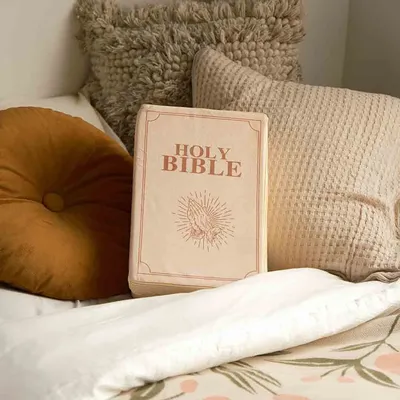 Matthew 6 Bible Plush Throw Pillow Toy with holly bible pillow that opens christian bible book