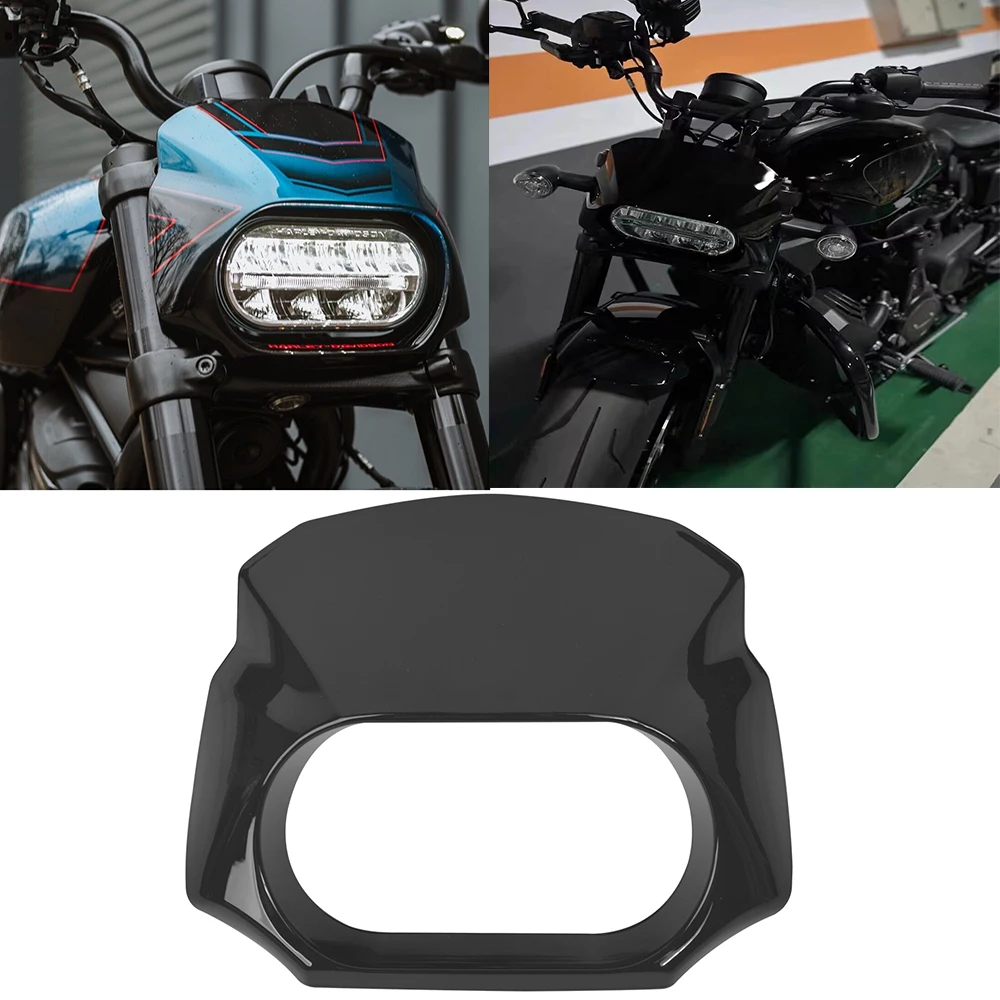 Motorrad Glänzend Schwarz Front Scheinwerfer Verkleidung Maske Gugel Abdeckung Für Harley Sportster S 1250 RH 1250 2021-2023 Image