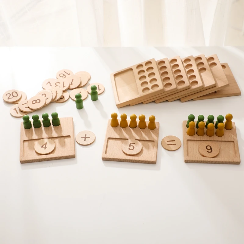 Montessori Mathe Spielzeug Bunte Alphabet Anzahl Form Passenden Holzbrett Baby Frühe Pädagogische Lernen Spielzeug Lehrmaterial Image