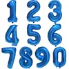 Blauer Ballon mit großen Zahlen, 32 Zoll, 0, 1, 2, 3, 4, 5, 6, 7, 8, 9, Geburtstag, Bachelorette-Luftballons, Figur, Golob-Party-Ballon-Dekoration