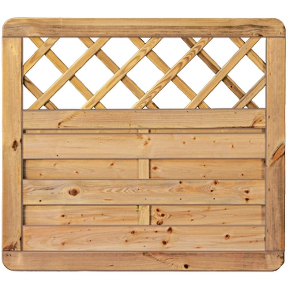 T&J Sichtschutzzaun Avantgarde mit Dekorgitter Sichtschutz Lamellenzaun, 100x90 cm Image