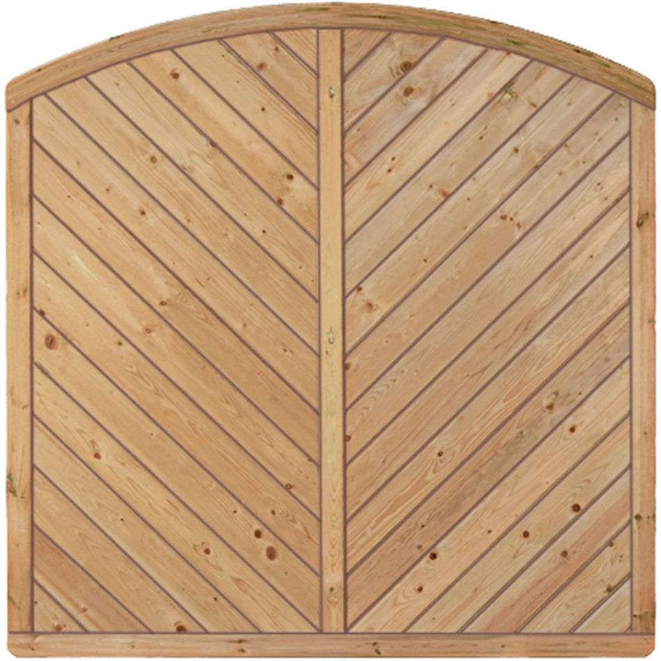 T&J Sichtschutzzaun CLASSIC Diagonal mit Rundbogen Sichtschutz Lamellenzaun Image