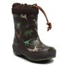 Gummistiefel BISGAARD "thermo", Kinder, Gr. 30, braun (dunkelbraun, dino), Naturkautschuk, gemustert, modisch, Schuhe, Regenstiefel, Matsch Schuh, Thermostiefel mit wärmender Lammwolle