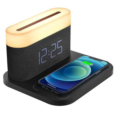 Digital Alarm Clock with Wireless Charging 15W Max Touch Bedside Lamp with 5-100% Adjustable Brightness12/24Hr Snooze QI Wireless Charger Bedroom