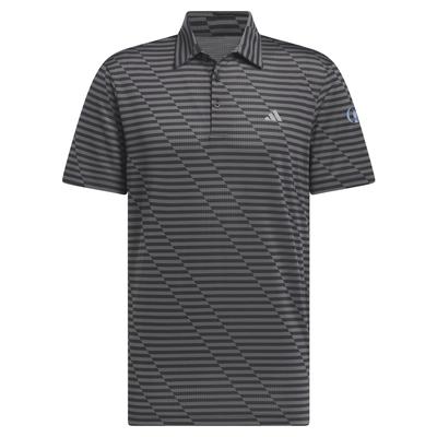 Das offene Adidas Mesh Print Polo – Schwarz Image