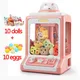 Giocattolo automatico della macchina della bambola per i bambini Mini cartone animato a gettoni gioco artiglio gru macchine con musica leggera regali giocattolo per bambini