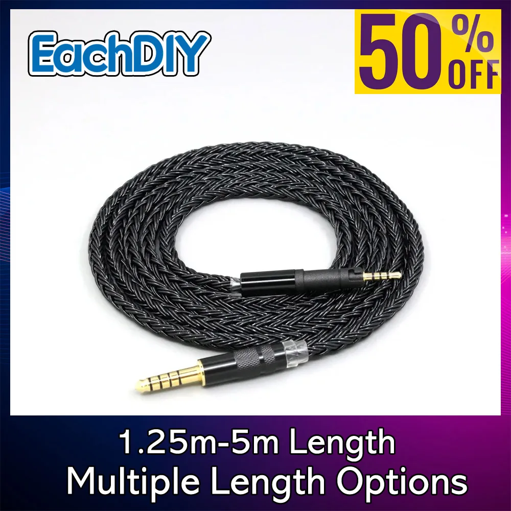 16-adriges schwarzes geflochtenes Kopfhörerkabel für Sennheiser HD599 HD569 HD 560S HD559 hd560s Kopfhörer 8860 Image